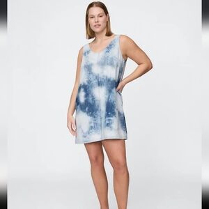 Gap UltraSoft Denim Mini Dress Blue Tie Dye - M